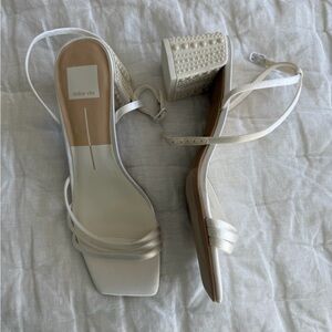 Dolce Vita Pearl White Block Heels